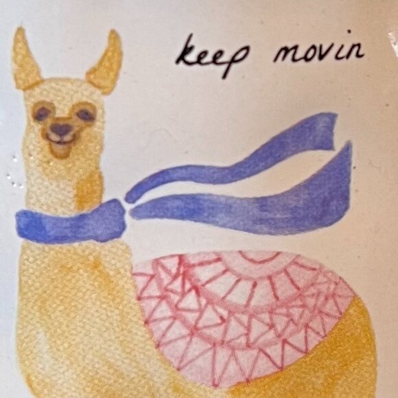 Kensie Home LLAMA ON SKATEBOARD Ceramic Mug ~ Keep Movin' ~ Polka Dots - Picture 3 of 11